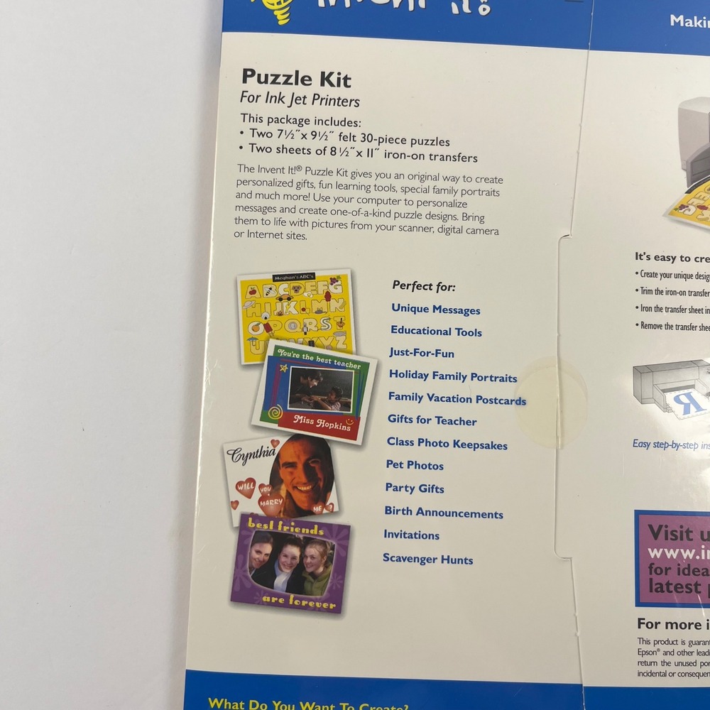 Invent It! DIY Puzzle Kit Vintage 1999 Inkjet Printer Custom Craft Set 09210-0 - Picture 4 of 5